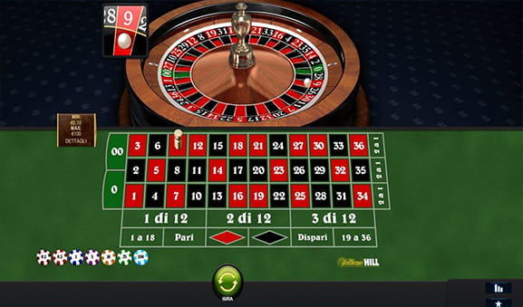 Una mano in corso di svolgimento sul tavolo American Roulette di Playtech.