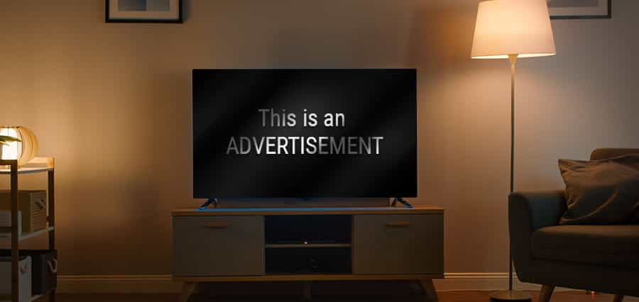 A TV screen, with the words 