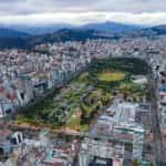 The city of Quito, Ecuador from above.