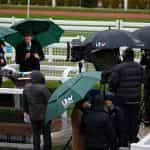 The ITV production team is at work during the Cheltenham Festival.