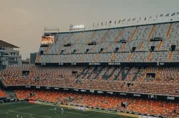 A soccer stadium in Valencia, Spain.