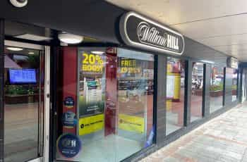 A William Hill betting shop window.